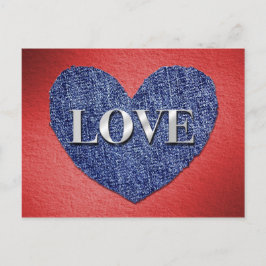 Postal El día de San Valentín de amor con forma de corazó