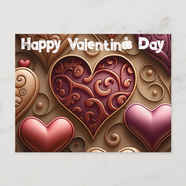 Postal El día de San Valentín de bonitos (Anverso)
