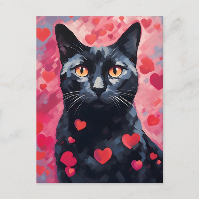 Postal El día de San Valentín de gatos de Bombay (Anverso)