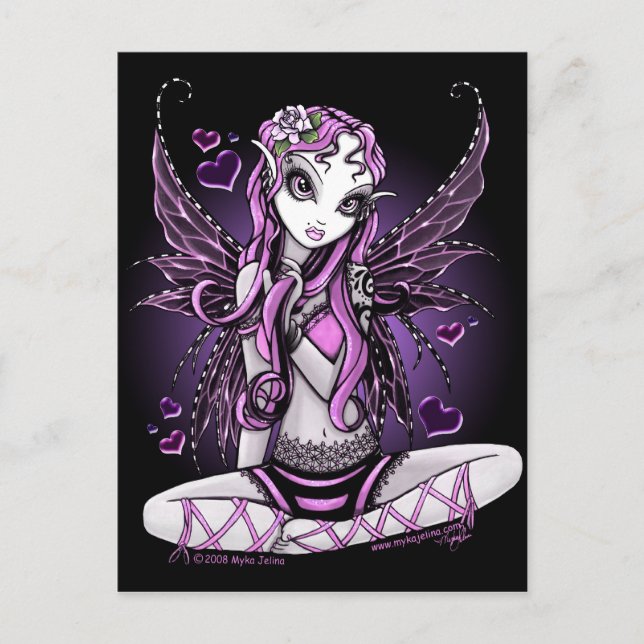 Postal El día de San Valentín de hadas rosa Lacy (Anverso)