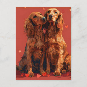 Postal El día de San Valentín de Irish Setter