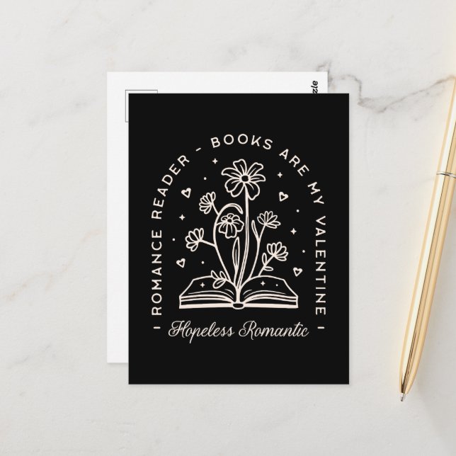 Postal El día de San Valentín de los amantes del libro (Anverso/Reverso In Situ)