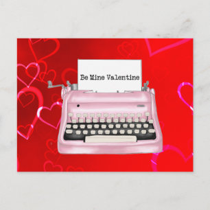Postal El día de San Valentín de máquinas retro de vintag