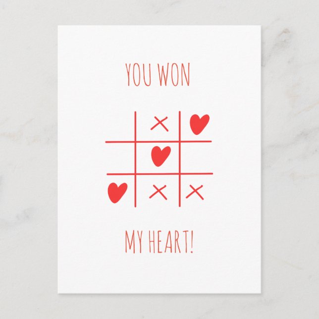 Postal EL DÍA DE SAN VALENTÍN de TAC de TIC TOE (Anverso)