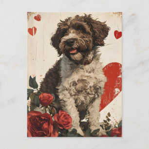 Postal El día de San Valentín del Vintage de Lagotto Roma