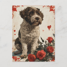Postal El día de San Valentín del Vintage de Lagotto Roma