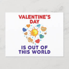 Postal El día de San Valentín fuera de este corazón mundi