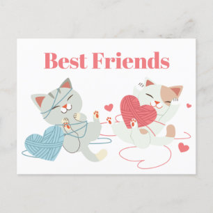 Postal el día de San Valentín Gats Heart Yarn Kitten Mejo