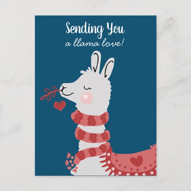 Postal El día de San Valentín Llama Love (Anverso)