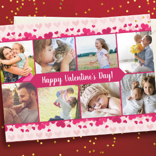 Postal El día de San Valentín Ocho Collages de fotos con 