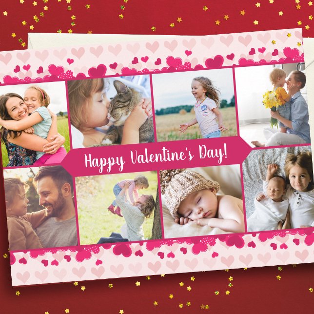 Postal El día de San Valentín Ocho Collages de fotos con  (Subido por el creador)