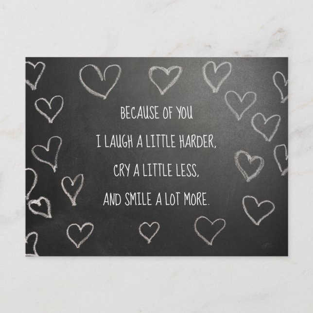 Postal El día de San Valentín por tu pizarra (Anverso)