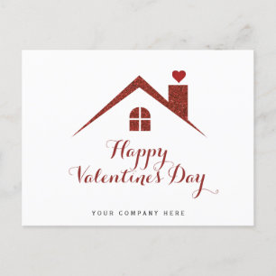 Postal El día de San Valentín Red Heart Realty House