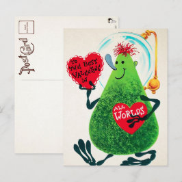 Postal El día de San Valentín retro alienígena