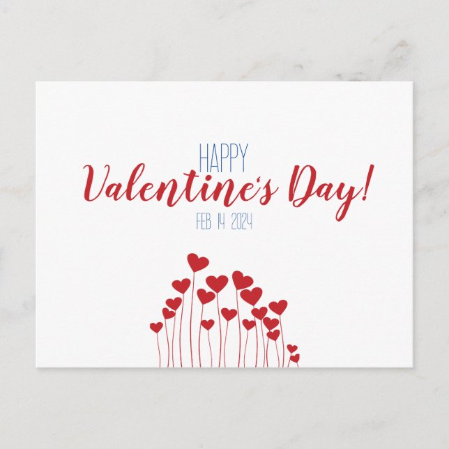 Postal El día de San Valentín romántico (Anverso)