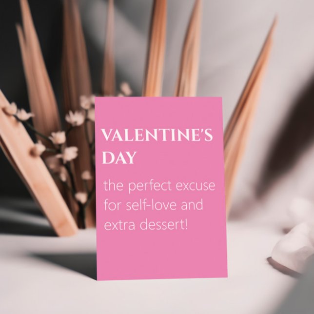 Postal El día de San Valentín rosa dulce autoamoroso (Subido por el creador)