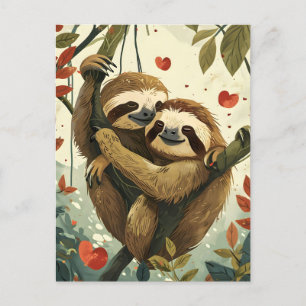 Postal El día de San Valentín Sloth