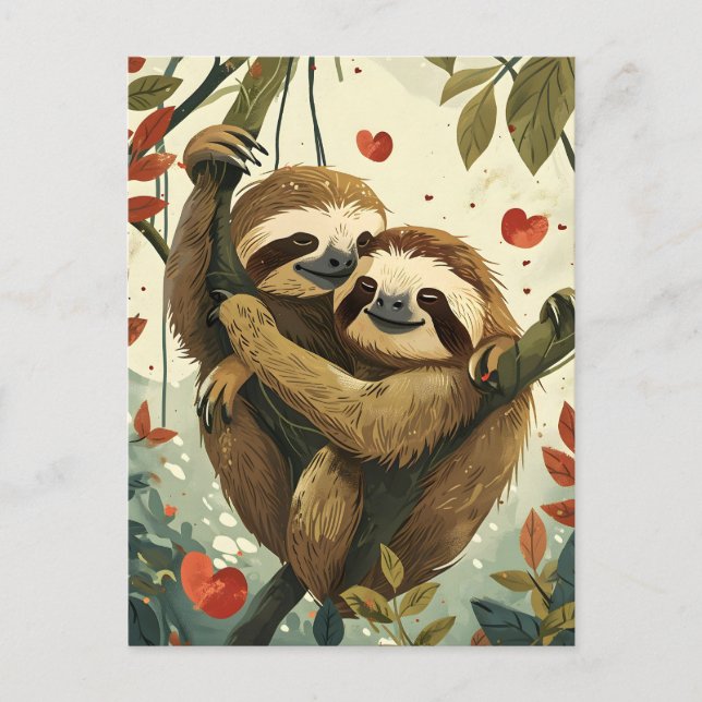 Postal El día de San Valentín Sloth (Anverso)