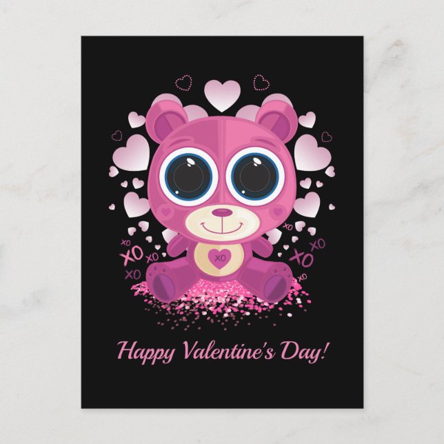 Postal El día de San Valentín Teddy Bear (Anverso)