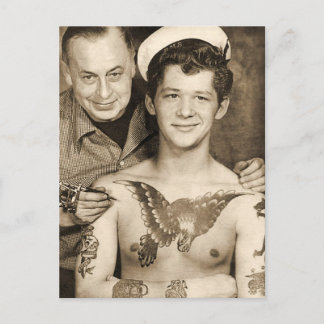 Postal El día del tatuaje del marinero