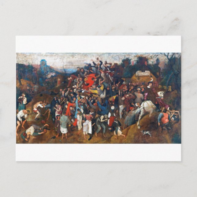 Postal El Día del Vino de San Martín, Pieter Bruegel (Anverso)