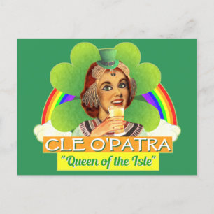 Postal El día festivo de San Patricio Cleopatra Pun Irish