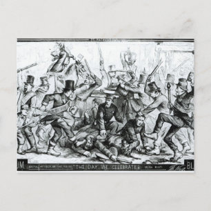 Postal El día que celebramos, de 'Harpers Weekly' 1867
