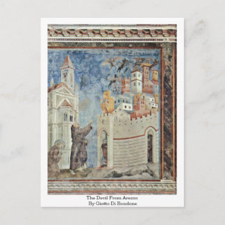 Postal El Diablo De Arezzo Por Giotto Di Bondone