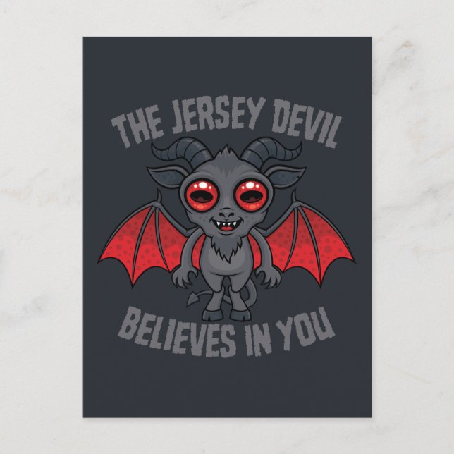Postal El Diablo de Jersey Cree En Ti (Anverso)