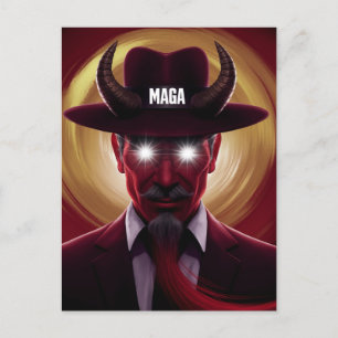 Postal El diablo en un Gorra rojo