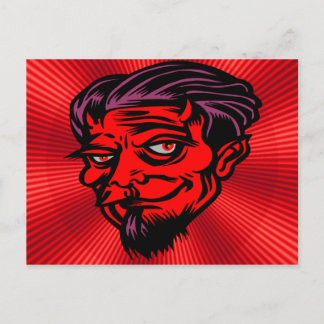 Postal El diablo rojo de la cara