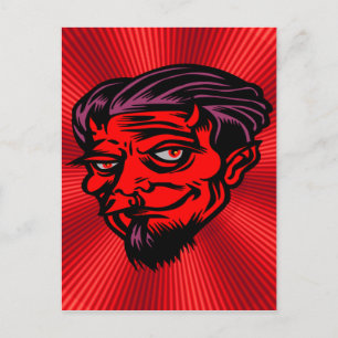 Postal El diablo rojo de la cara