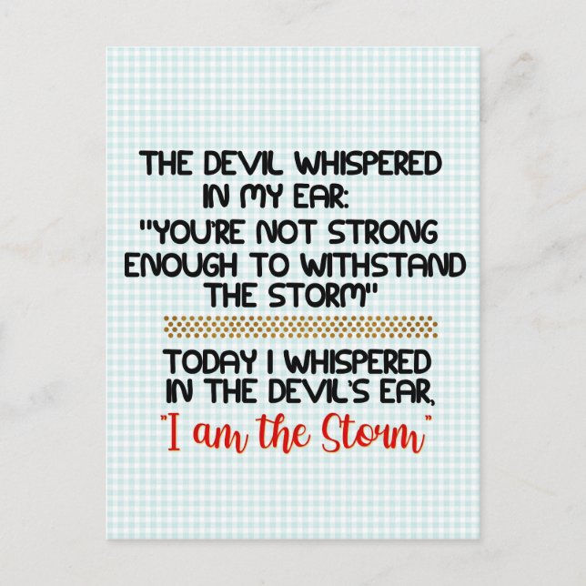 Postal El diablo susurró en mi oído Vida Inspiradora (Anverso)