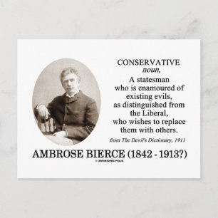 Postal El diccionario del diablo en Ambrose Bierce Conser