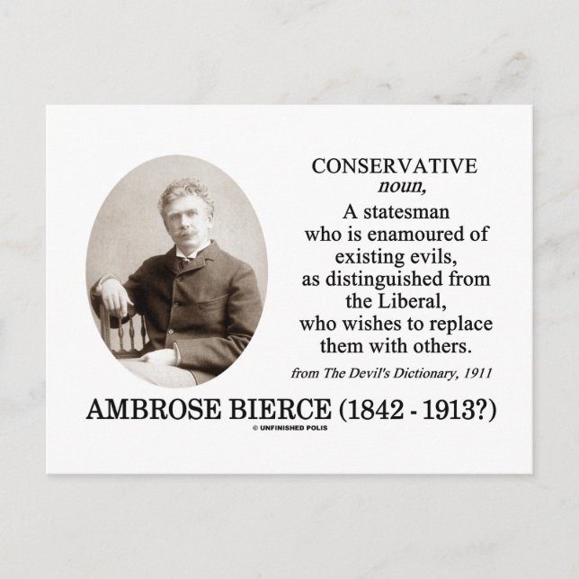 Postal El diccionario del diablo en Ambrose Bierce Conser (Anverso)