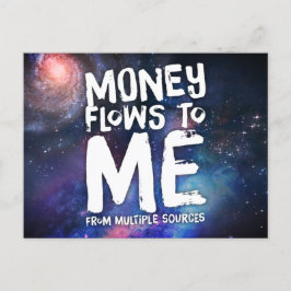 Postal El dinero fluye hacia mí ley de atracción