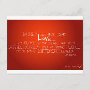 Postal El dinero no puede comprar amor