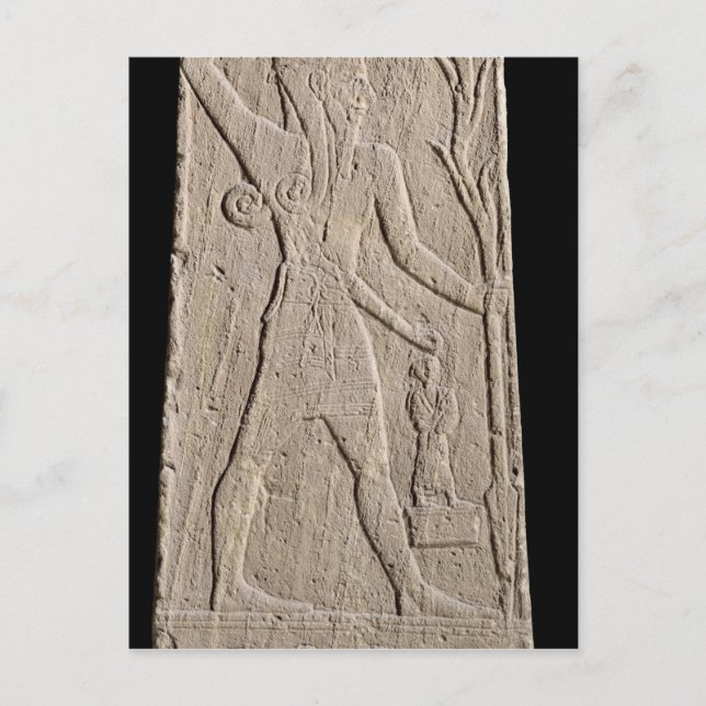 Postal El dios de la tormenta Baal con un rayo (Anverso)