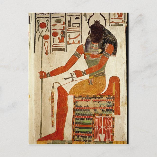 Postal El dios, Khepri, de la Tumba de Nefertari (Anverso)
