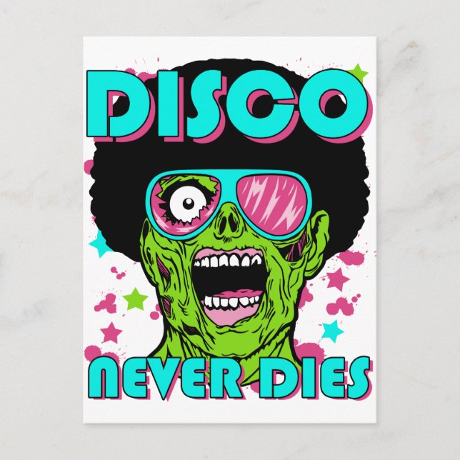 Postal El disco nunca muere (Anverso)
