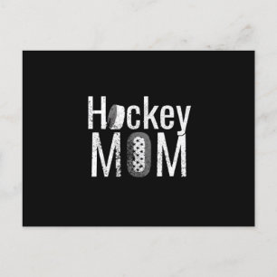 Postal El diseño blanco de la mamá del hockey