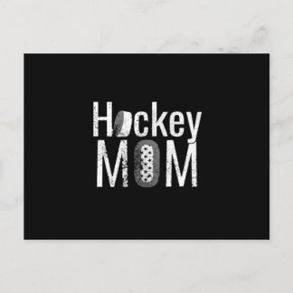 Postal El diseño blanco de la mamá del hockey