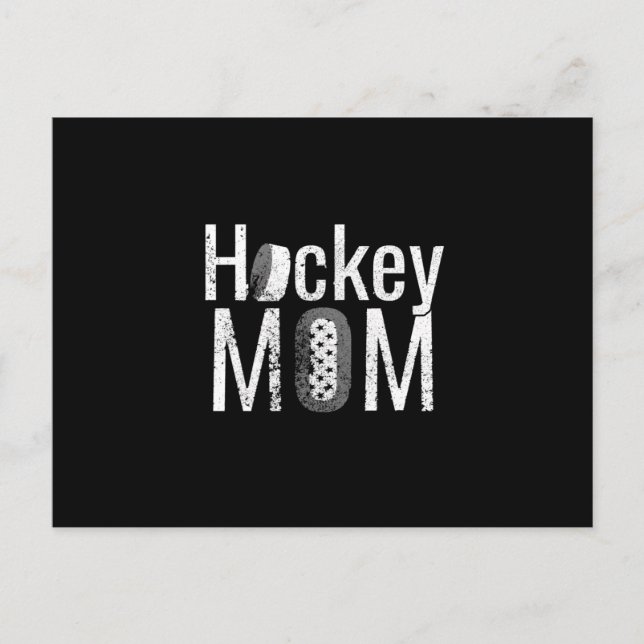 Postal El diseño blanco de la mamá del hockey (Anverso)