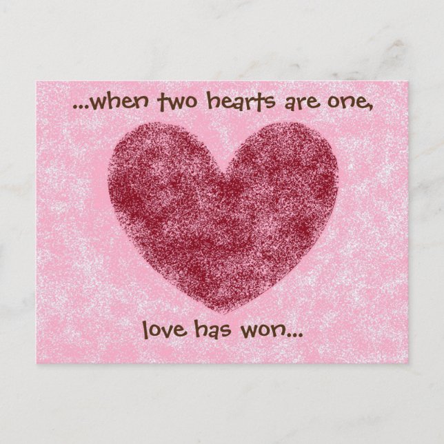 Postal El diseño confuso del 'amor ha ganado' rojo y rosa (Anverso)