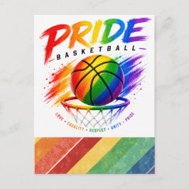 Postal El diseño temático de baloncesto arcoíris del Orgu
