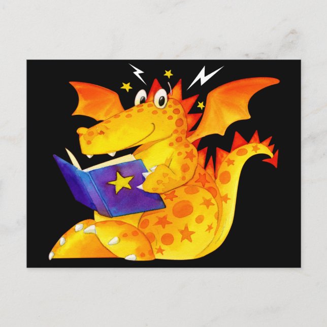 Postal El divertido dragón de Halloween para niños (Anverso)