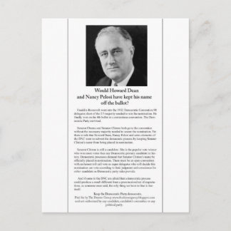 Postal ¿El DNC hubiera mantenido el nombre del FDR fuera 