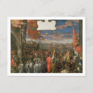 Postal El Doge Andrea Contarini vuelve victorioso