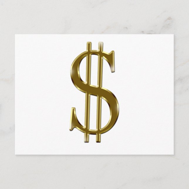 Postal El dólar estadounidense firma oro (Anverso)