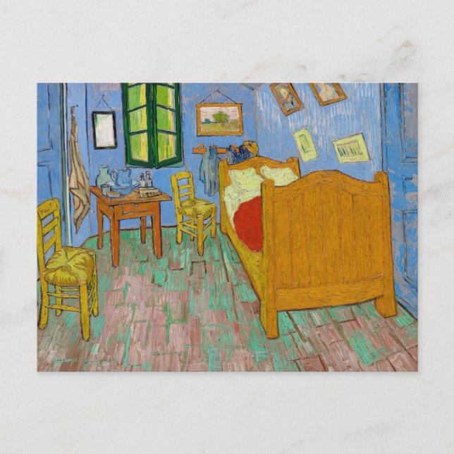 Postal El dormitorio (1889) de Vincent Van Gogh Classic A (Anverso)